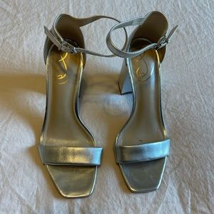 Sam Edelman Daniella Silver Ankle Strap Heels